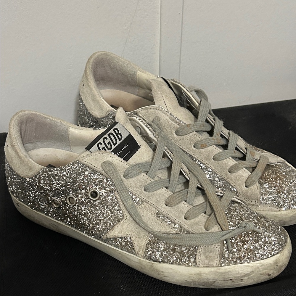 Golden Goose Women's Glitter Silver Sneakers